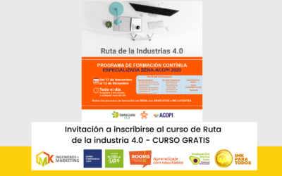 Invitación a inscribirse al curso de Ruta  de la industria 4.0 – CURSO GRATIS